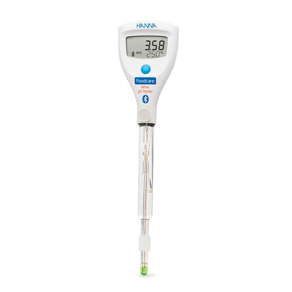 HALO2 Wireless Refillable pH Tester for Wine with built-in specialized electrode - 1 Pack