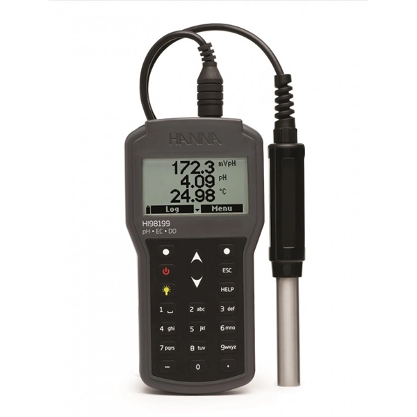 pH, EC, DO Digital Portable Meter (pH Electrode included only)