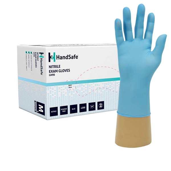 GN90 HandSafe, Nitrile Gloves, Blue, Powder Free, XS-XL
