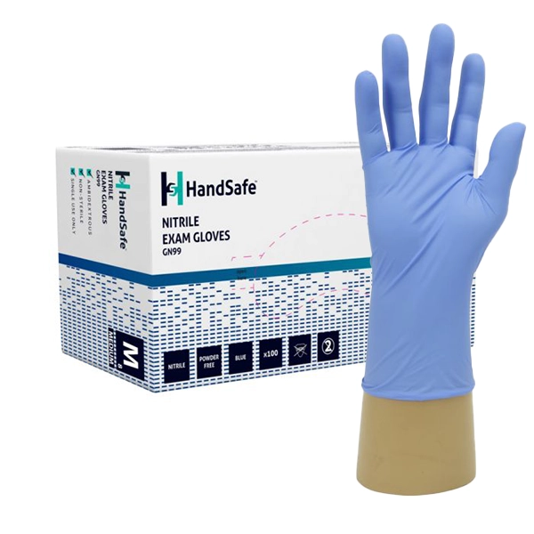 GN99 HandSafe, Nitrile Gloves, Blue, 9 Newton, Powder Free, S-XL