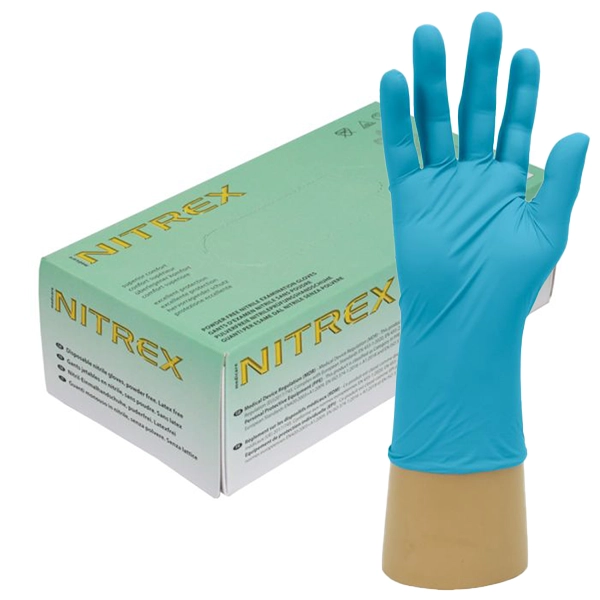 GN05 Nitrex, Nitrile Gloves, Blue, Extra Strong, Powder Free, S-XL