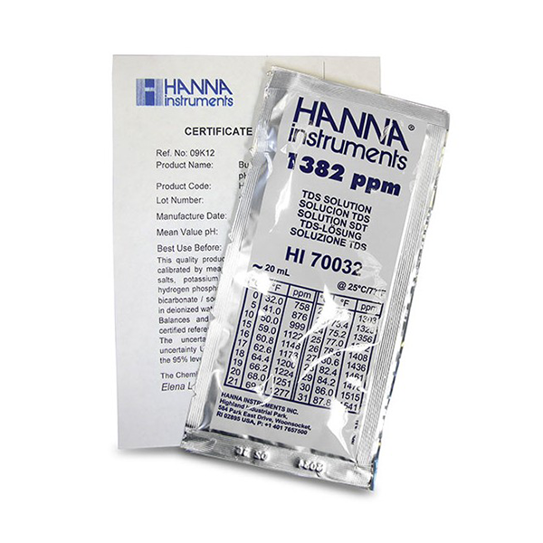1382 mg/L (ppm) TDS value @25C, 20 mL sachets with certificate of analysis