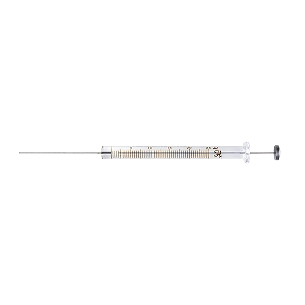 Syringe 25uL volume in barrel fixed needle point style 2 Hamilton 702